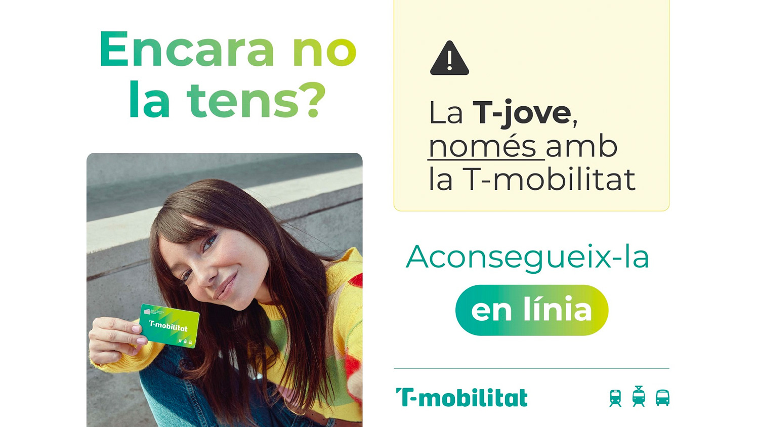 Imatge de la campanya de la T-jove amb la T-mobilitat > ATM Barcelona