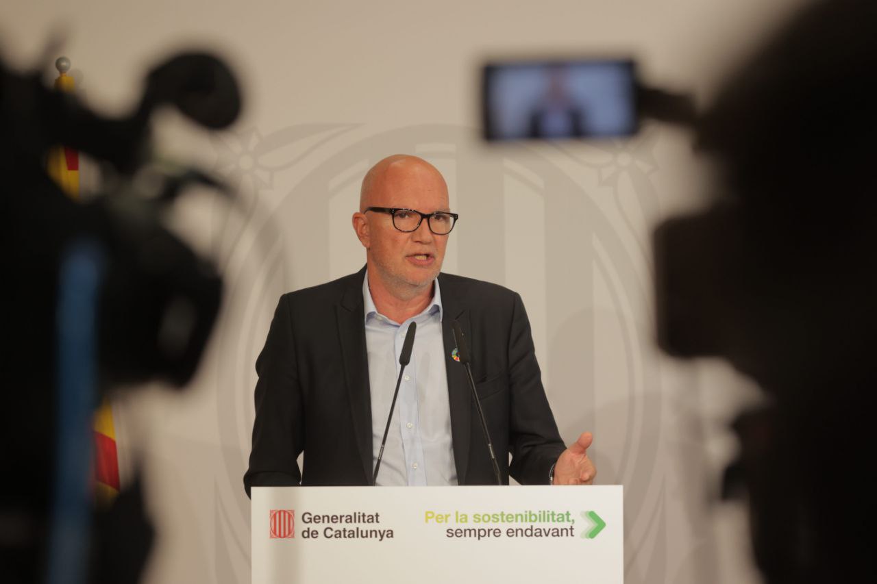 Conseller Mascort durant la roda de premsa > Acció Climàtica, Alimentació i Agenda Rural